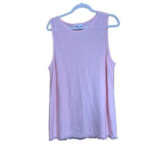 J. Jill Womens Size Medium Pink Sleeveless Linen Blend Sweater Top Blouse
